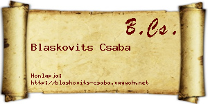 Blaskovits Csaba névjegykártya
